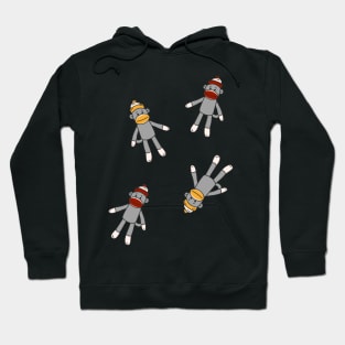 Sock Monkey Pattern On White Background Hoodie